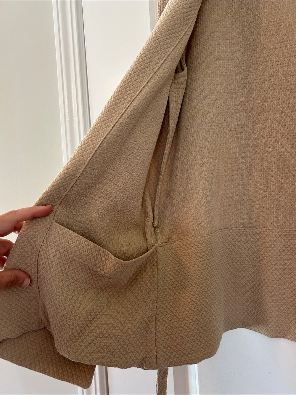 Zii Ropa Beige Textured Open-Front Jacket - Picture 4 of 8